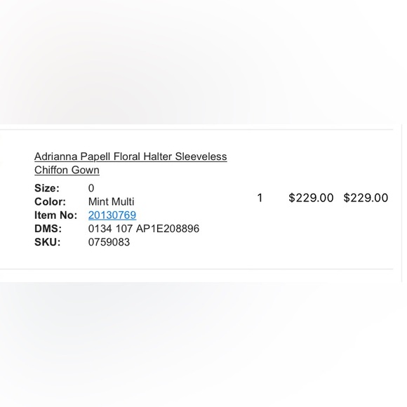 Adrianna Papell Floral Halter Sleeveless Chiffon Gown, Size 0 - Picture 5 of 14